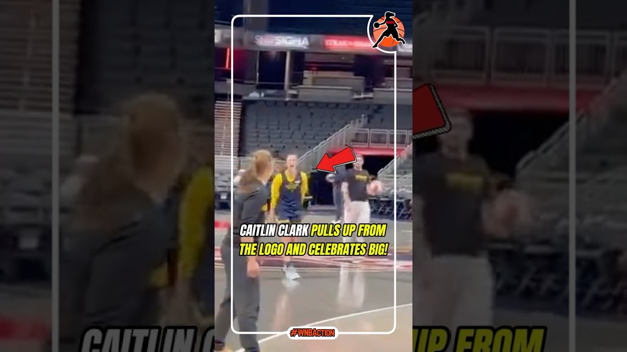 Caitlin Clark sinks it from the logo and brings the hype with her celebration! 😤 