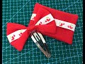 Cute red bows on snap clips 💗 DIY heart design hair bows tutorial