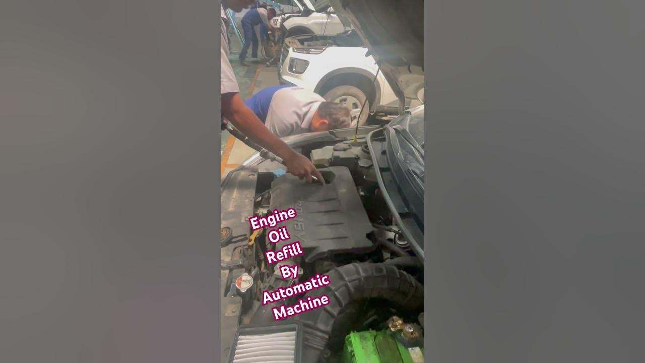 Engine oil refill by automatic machine hyundai YouTube