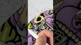 Drippy Nidoran, Nidorino, and Nidoking Skeletons in Procreate 💧💀 #pokemonart #procreateartist