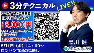 見通しズバリ！3分テクニカル分析「ライブ‼」 ロンドン市場の見通し　2025年8月1日