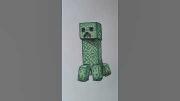 Every day I draw one MINECRAFT character | Creeper #shorts #minecraftcharacters #pixelart