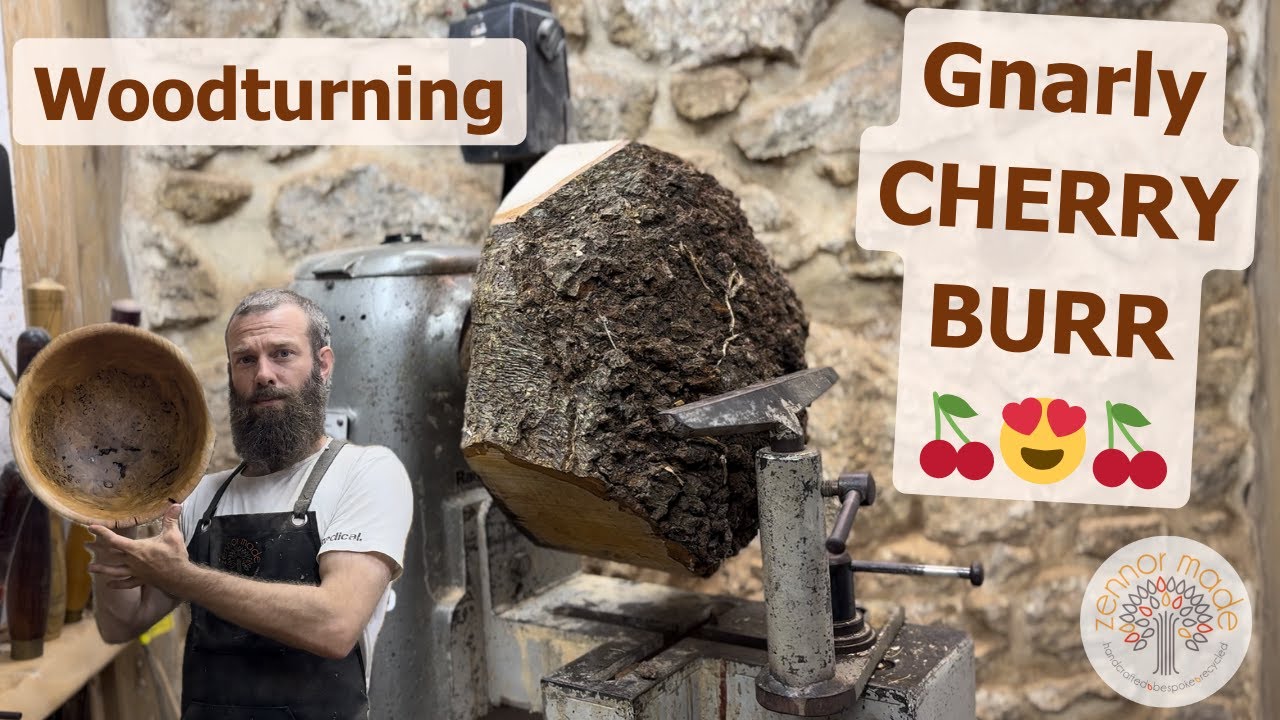 Woodturning a HUGE Cherry BURR - Cornish Wood from Stithians stunning Burl