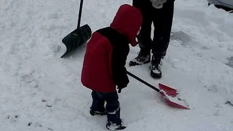 Marlon snow shoveling