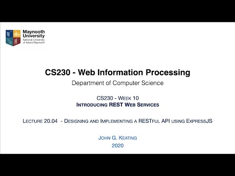 CS230 Lecture 20 04 ExpressJS Routes and Controllers