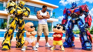 Shinchan 😱 Gets a Blue Transformer Robot from Baby Yellow Transformer Gameplay #trending #viralvideo
