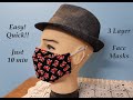 Sew to Sell DIY Triple Layer Washable Reuseable Face Mask Quick and Easy in under 10 minutes  Easy!!