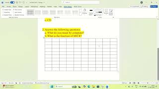 Learning to create table in MS word
