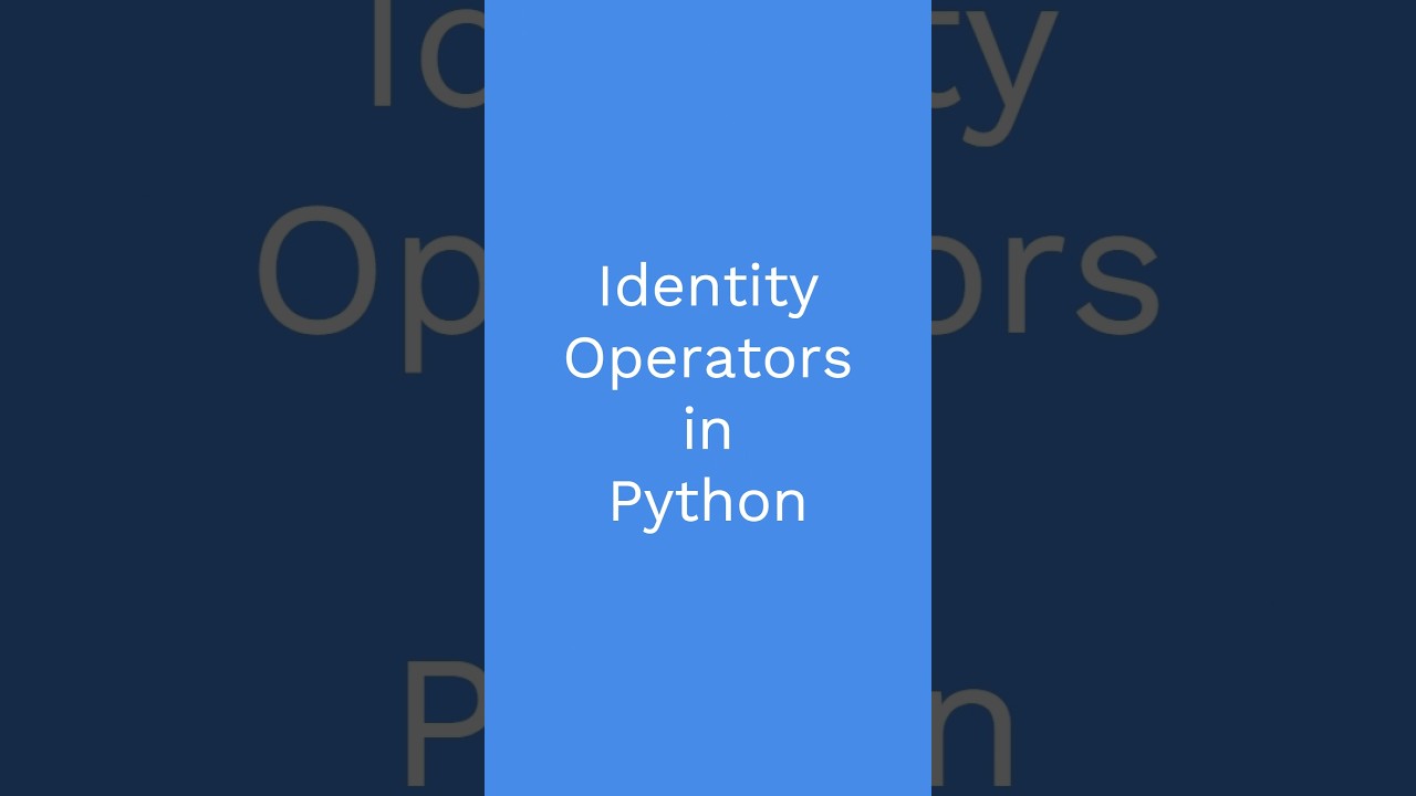 Learn python Identity Operators in 3 minutes. #pythonprogramming