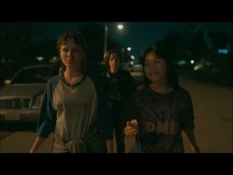 Paper Girls scene - KJ punches Mac in the face