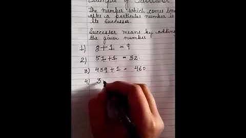 MLZS JHANSI CLASS 3 Mathematics Chapter 1 Successor and Predecessor