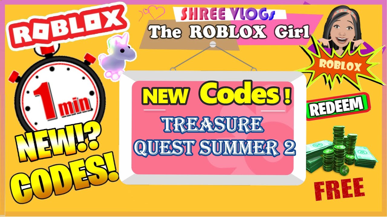 Roblox Treasure Quest Codes In 60 Seconds New Summer Update 25 Codes September Youtube - roblox code treasure quest free robux in 2 seconds