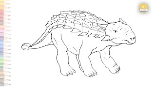 Ankylosaurus Magniventris drawing easy | How to draw Ankylosaurus Magniventris dinosaur step by step