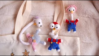 Crochet long neck bag charm tutorial