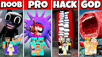 Minecraft Battle: FAMILY TRAIN EATER SMILE ROOM HOUSE BUILD NOOB vs PRO vs HACKER vs GOD Animation