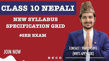 Class 10 Nepali New Syllabus | SEE Nepali Specification Grid | Grade 10 Nepali Syllabus