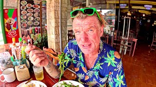 Eating Thai Food in Laos, Vang Vieng LAOS. thailand laos travel