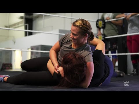 Olympic gold medal wrestler Erica Wiebe trains at the WWE Performance Center