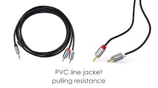 Summit Series 3.5mm Stereo Jack to 2 RCA Male to Male Aux Audio Cable Cord, 6 Ft - PrimeCables® screenshot 1