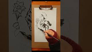 ink+watercolor | Golden Sagittarius  #zodiac #inktober2022 #sagittarius