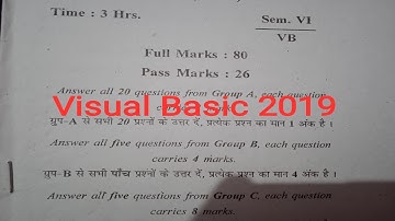Visual Basic 2019 Even || CSE VIth SEM ||