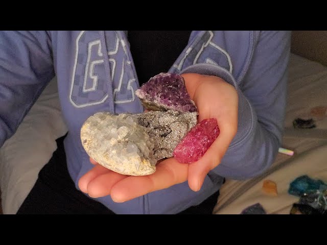 ASMR crystal collection show & tell | soft spoken & whispered | relax & fall asleep | lofi