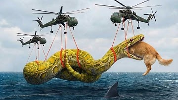 The heroic rescue team and the touching rescue of a loyal dog from a giant python.