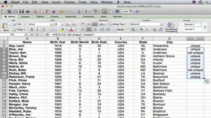 How to Count the Number of Unique Values in a List in Excel : Using Excel