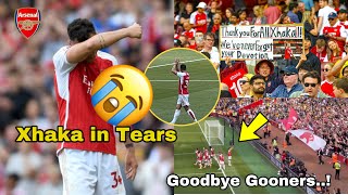 Emotional Scenes!🔥Granit Xhaka waves goodbye and Break into Tears in Front of Arsenal fans!😭