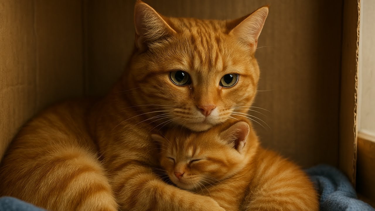 Mama Cat Takes Night Job Guarding a Fish Market to Buy Kitten a Warm Blanket