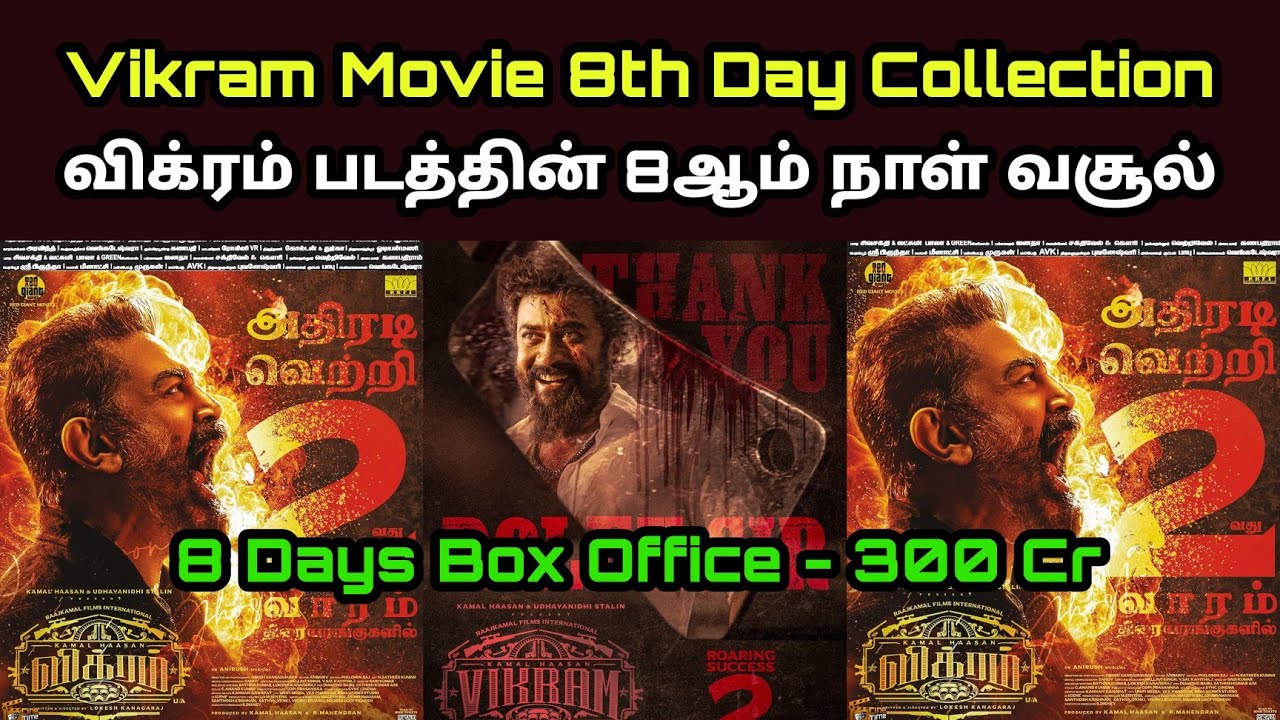 Vikram Movie 8th Day Collection [Vikram Eighth Day Box office] Worldwide | Lokesh kanagaraj, Kamal