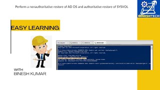 Perform a nonauthoritative restore of AD DS and authoritative restore of SYSVOL using wbadmin