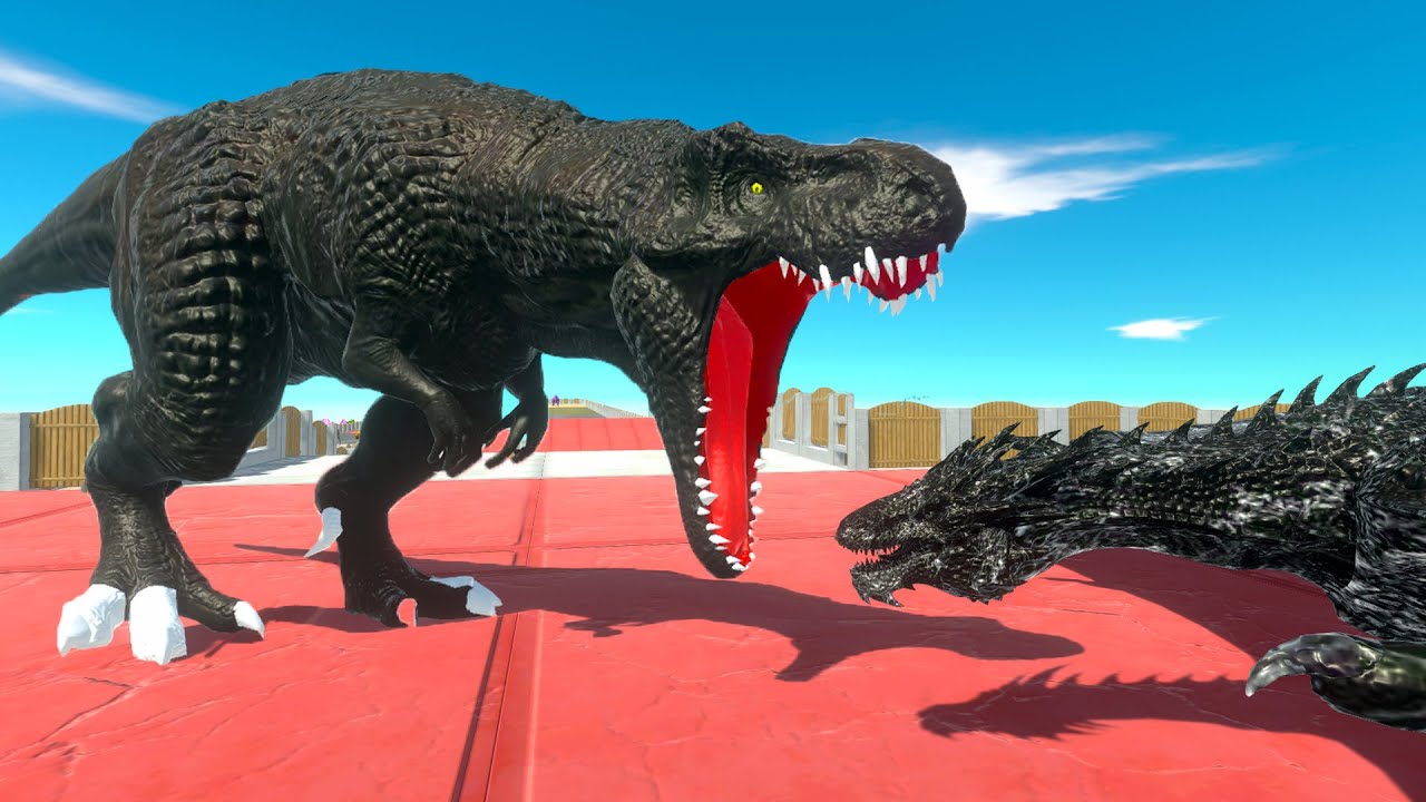 DARK T-REX vs DARK DRAGON DEATH CLIMB - Animal Revolt Battle Simulator