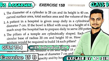 Ex 15B Q1 to Q4 | Class 9 Chapter 15 | Volume and Surface Area of Solids | Rs Aggarwal | Md Sir