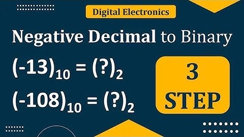 Binary Representation of Negative Decimal Numbers.