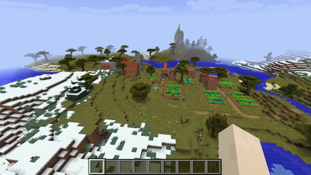 Minecraft 1 12 2 Seed 013 Igloo At Spawn And Two Savanna Villages Near Snow Biome Youtube