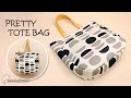DIY Pretty Tote Bag | How to make a Bag with Guesset [sewingtimes]