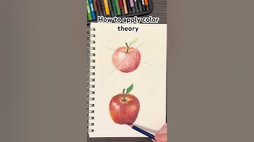 How to elevate art with color theory | 🍎apple colored pencil tutorial #coloring #colortheory #art