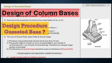 Design Procedure of Gusseted Base | Design of Column Bases | Design of Steel Structures