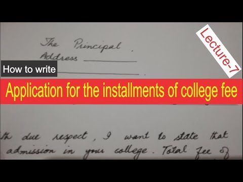 application letter for college fee installment