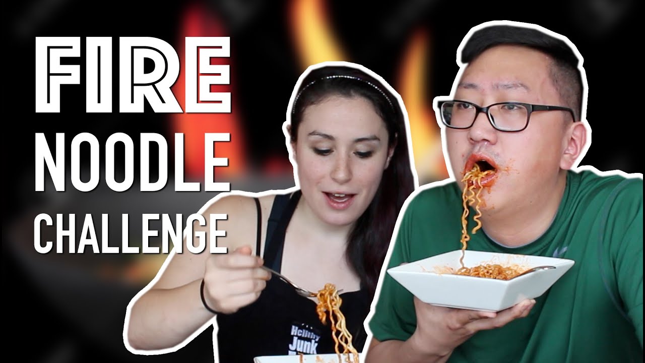 Korean Spicy Fire Noodle Challenge *SPIT ALERT* | HellthyJunkFood