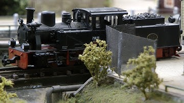 Narrow Gauge Model Railway Layout with Steam Locomotive