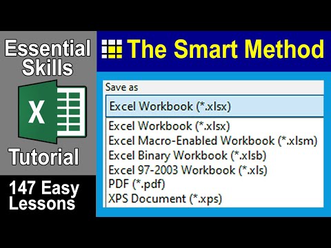 1-7: Understand Common Excel file formats (XLSX, XLSM, XLSB, XLS, PDF)