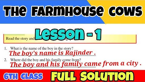 class 6 English chapter 1 question answer with exp solution The Farmhouse Cows studio yt#trending
