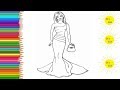 Barbie in Red Dress.Coloring Sheet.Coloring Pages.How to Color.Learn Colors