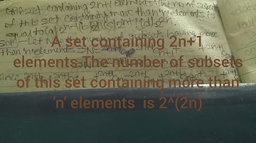 A set containing 2n+1 elements .The number of subsets of this set containing more than n elements is