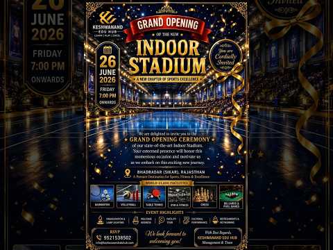 Grand Inauguration of the Indoor Stadium – Keshavanand School #keshwanandschool