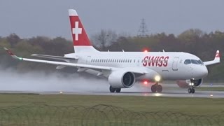 Fullhd Swiss Bombardier Cs100 Landing & Takeoff At Genevagvalsgg