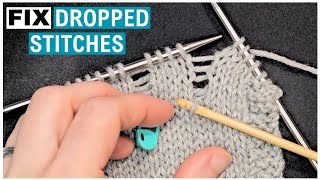 Fix Dropped Stitches In Knitting | Vertical Fix Solution For Stitch Mistakes