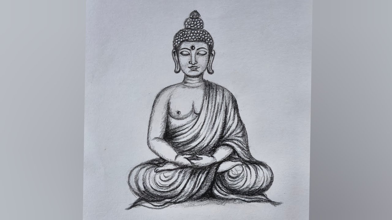 How to draw Goutam Buddha |  Goutam Buddha Sketch | Buddha Dev outline drawing 